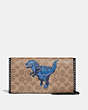 Callie Foldover Chain Clutch In Signature Canvas With Rexy By Zhu Jingyi