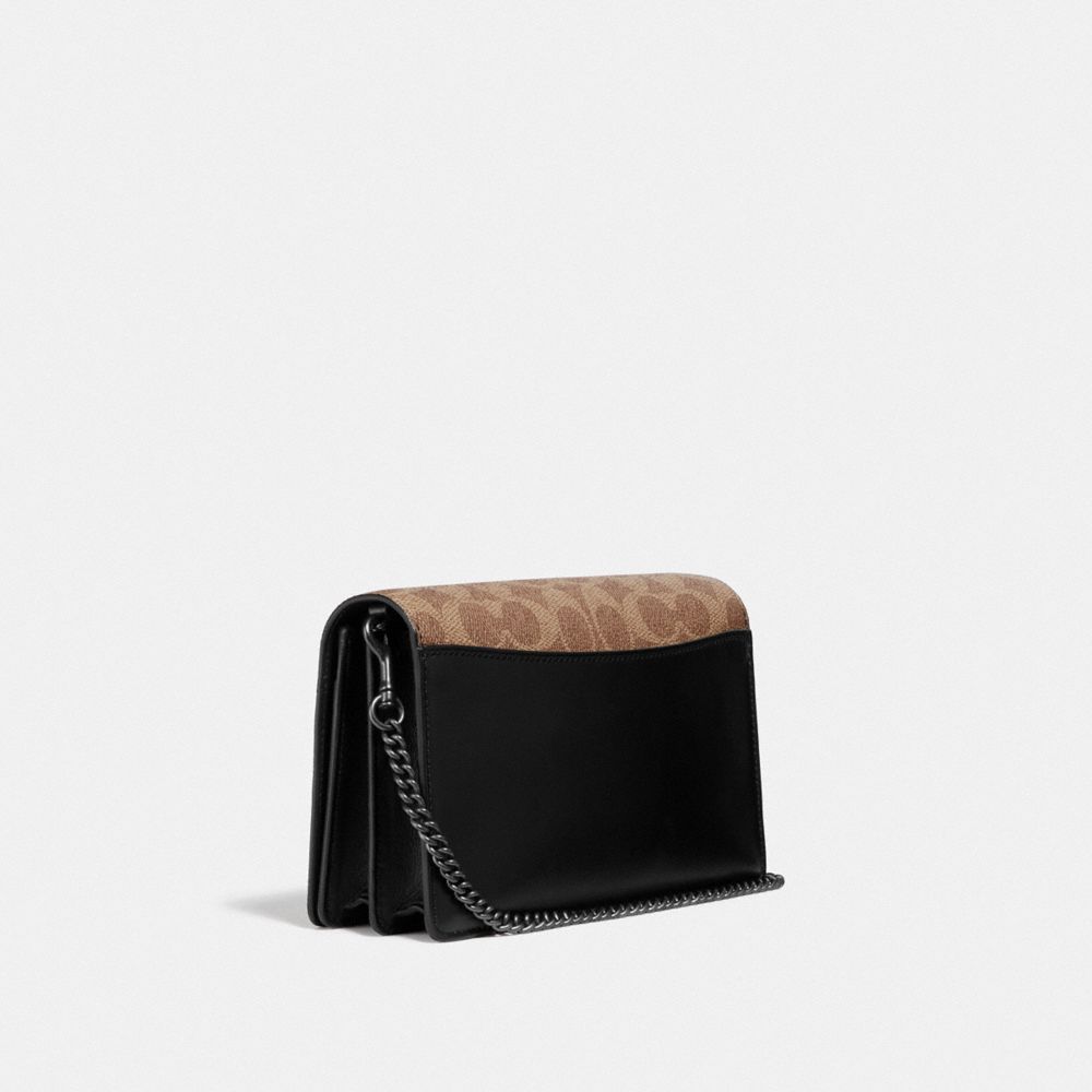 Callie Foldover Chain Clutch In Signature Canvas With Rexy By Sui Jianguo