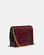 COACH®,HUTTON SHOULDER BAG IN SNAKESKIN,Leather,Small,Brass/Cerise,Angle View