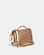 COACH®,RILEY TOP HANDLE 18 IN SIGNATURE CANVAS,pvc,Small,Brass/Tan/Chalk,Angle View