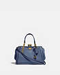 COACH®,KISSLOCK DREAMER 21,Leather,Medium,Brass/Washed Chambray,Front View
