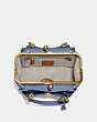 COACH®,KISSLOCK DREAMER 21,Leather,Medium,Brass/Washed Chambray,Inside View,Top View
