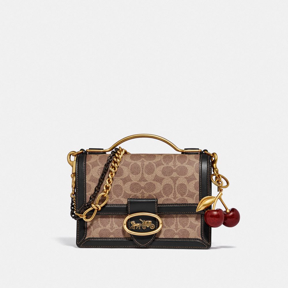 COACH®,Riley Top Handle 22 In Signature Canvas,,Angle View