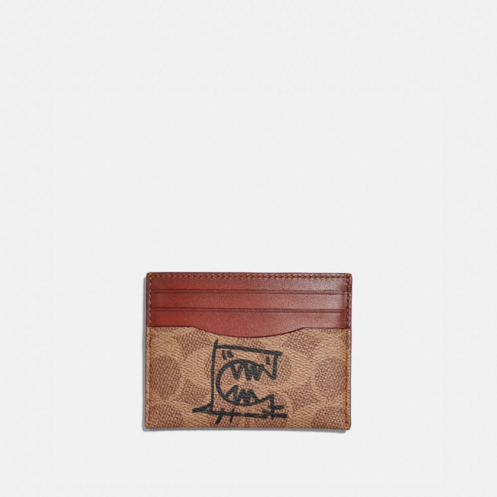 Coach business card best sale case in signature canvas