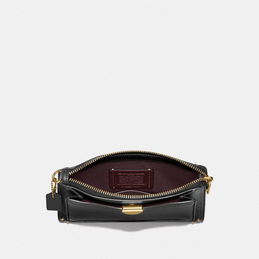 COACH®,DREAMER WRISTLET,Leather,Brass/Black,Inside View,Top View