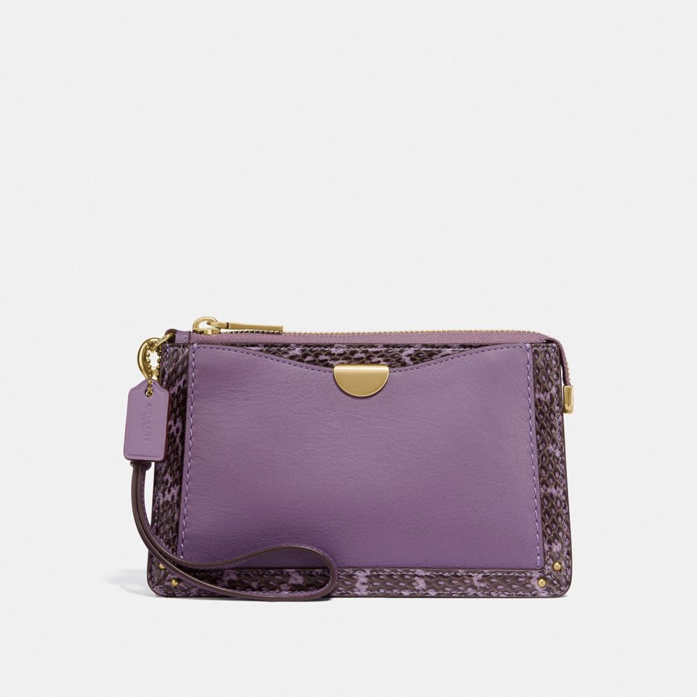 COACH Dreamer Wristlet With Snakeskin Detail