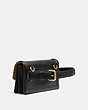 COACH®,RILEY CONVERTIBLE BELT BAG,Leather,Brass/Black,Angle View