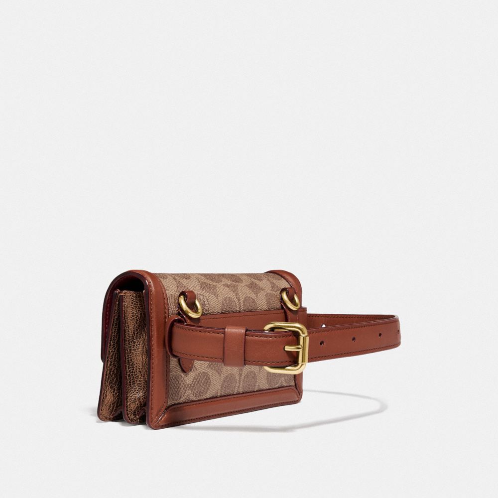 Riley Convertible Belt Bag In Signature Canvas With Star Applique And Snakeskin Detail