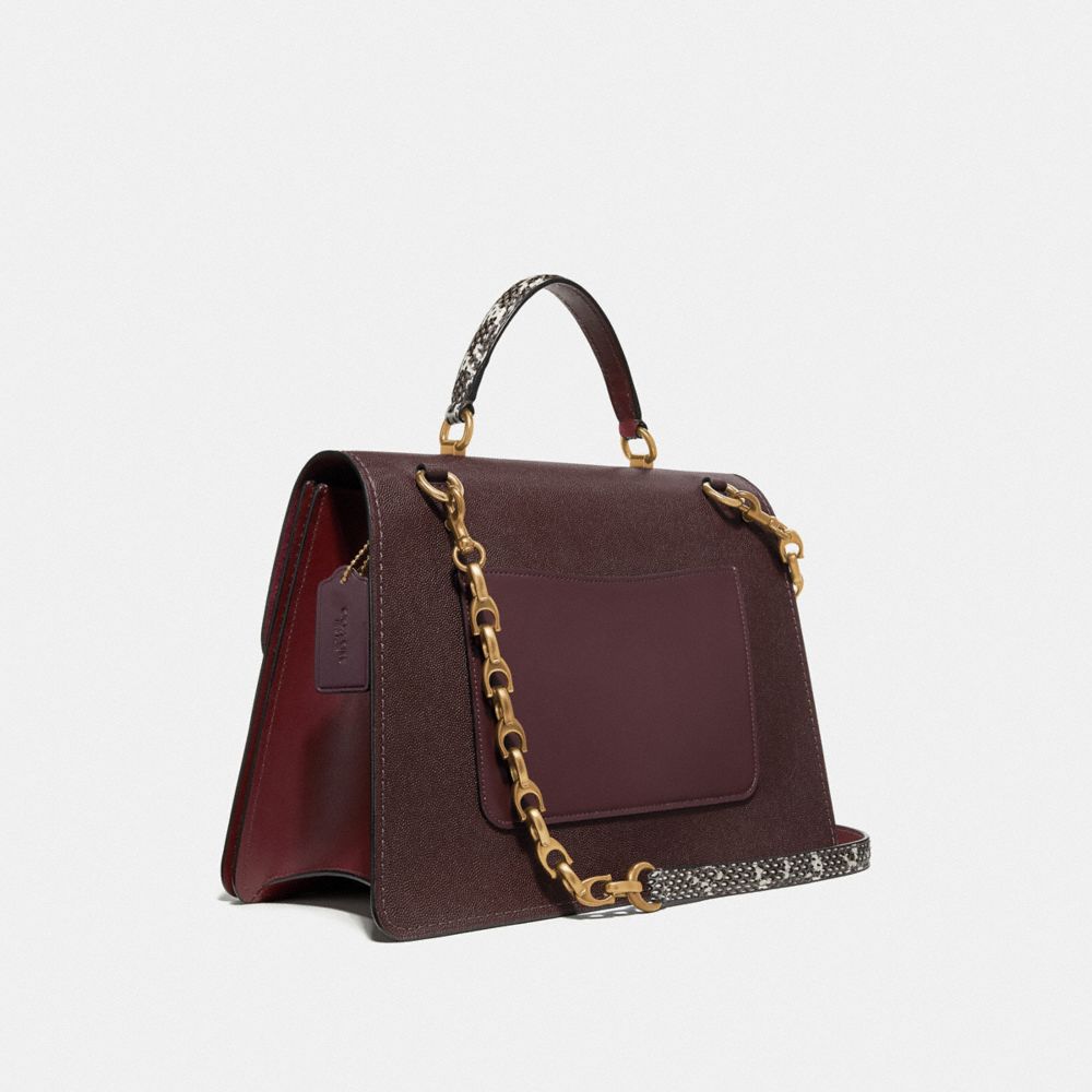 COACH®,Parker Top Handle 32 In Colorblock With Snakeskin Detail,,Angle View
