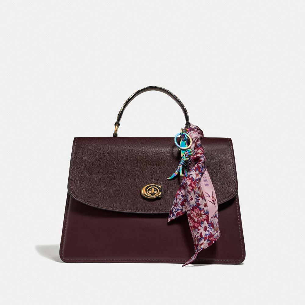 COACH®,Parker Top Handle 32 In Colorblock With Snakeskin Detail,,Angle View