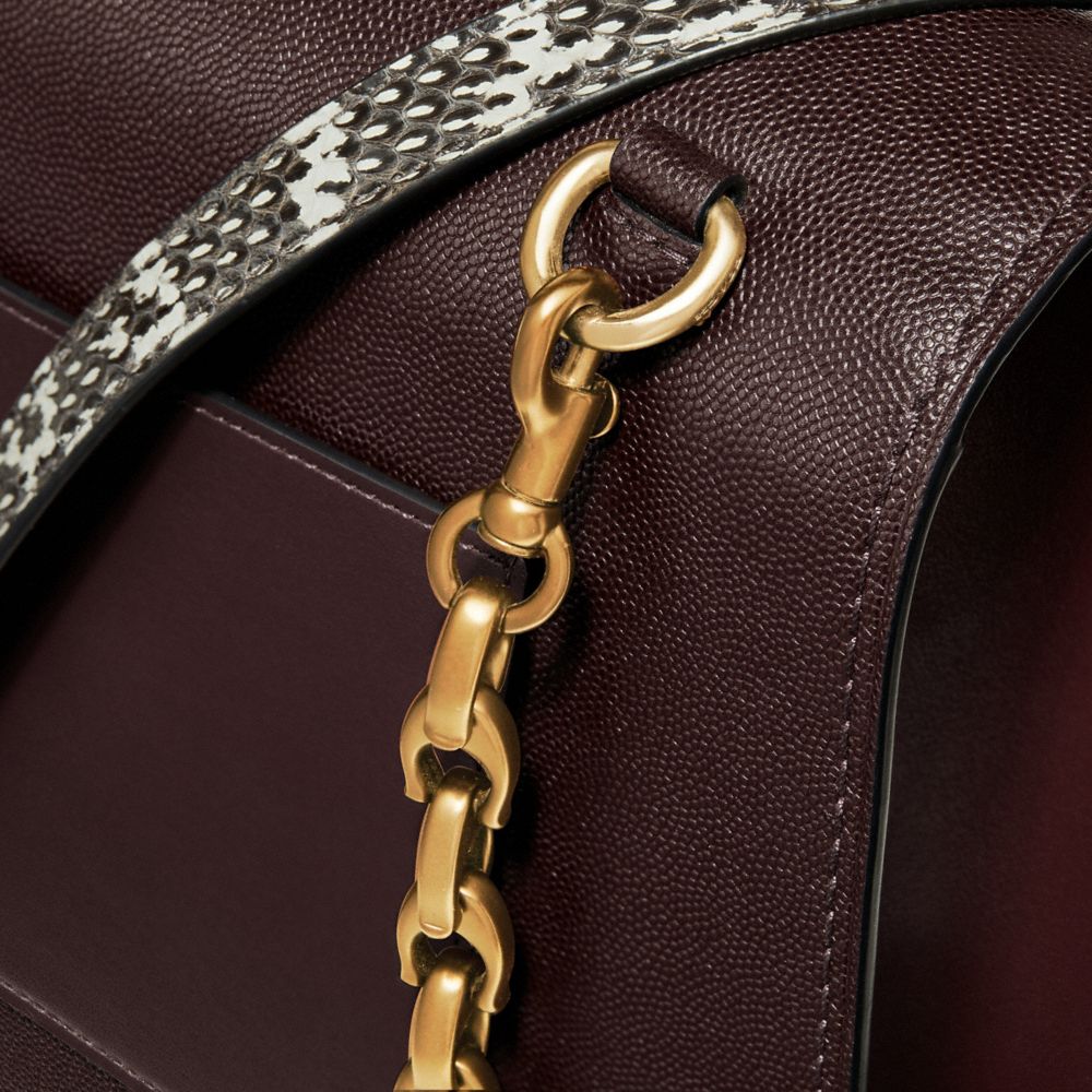 COACH®,Parker Top Handle 32 In Colorblock With Snakeskin Detail,,Closer View