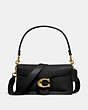 COACH®,TABBY SHOULDER BAG 26,Pebbled Leather,Medium,Brass/Black,Front View