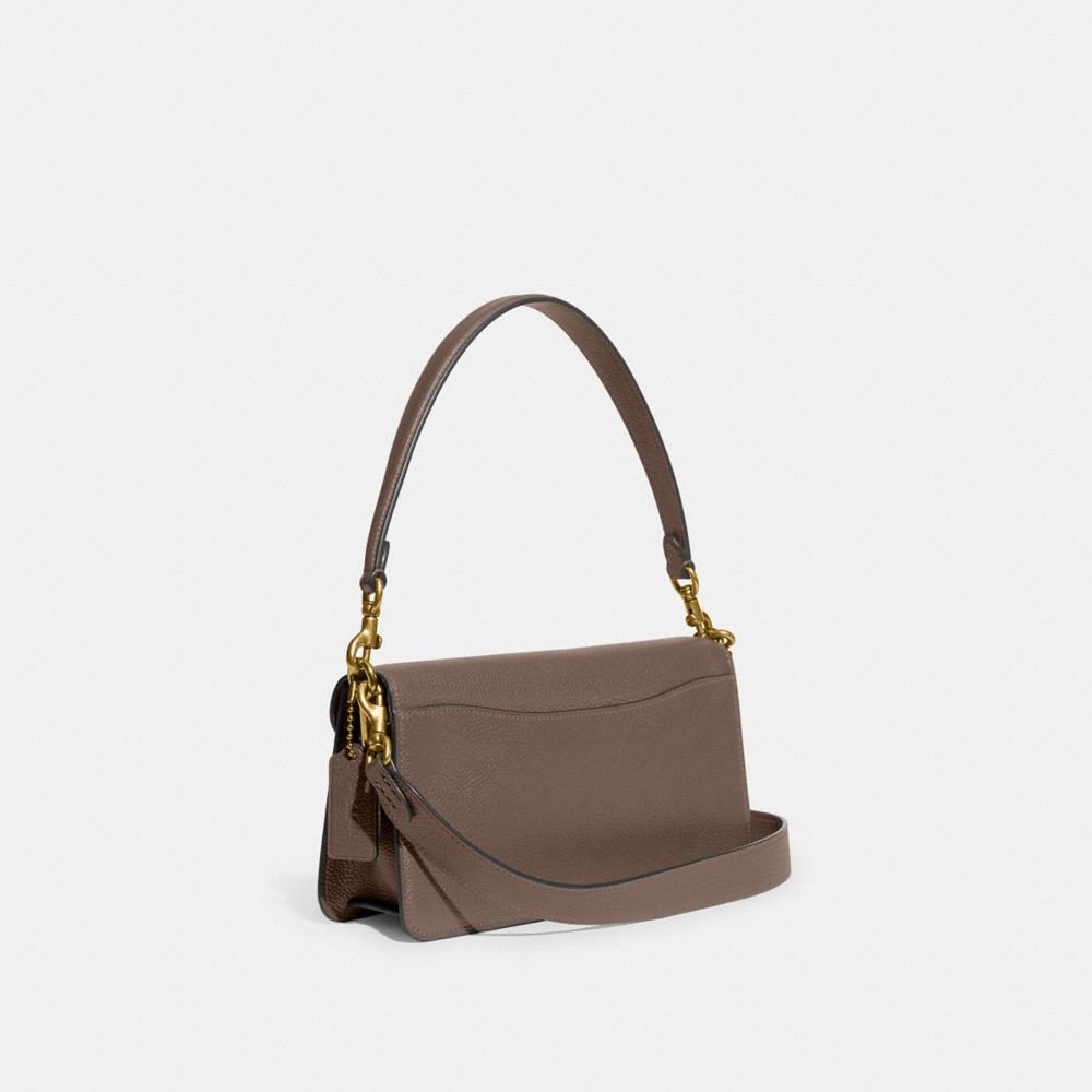 COACH®,TABBY SHOULDER BAG 26,Refined Pebble Leather,Medium,Brass/Dark Stone,Angle View