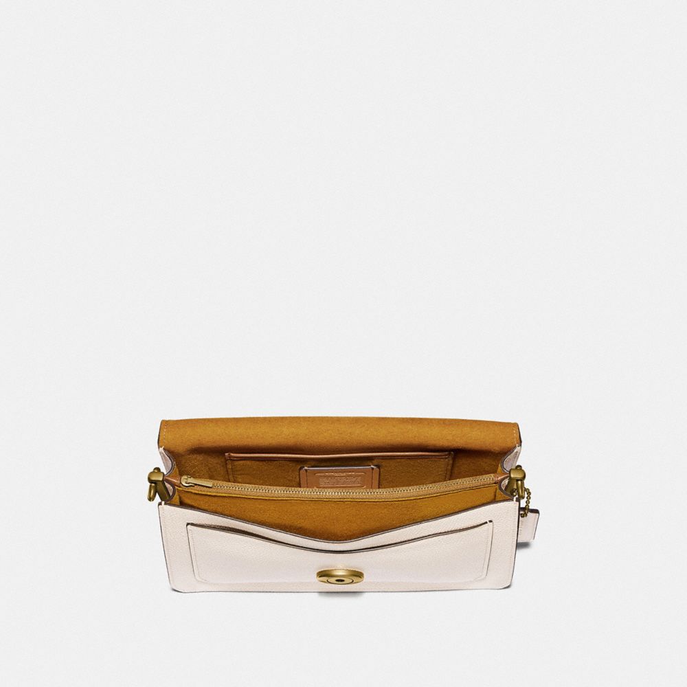COACH®,TABBY SHOULDER BAG 26,Refined Pebble Leather,Medium,Brass/Chalk,Inside View,Top View