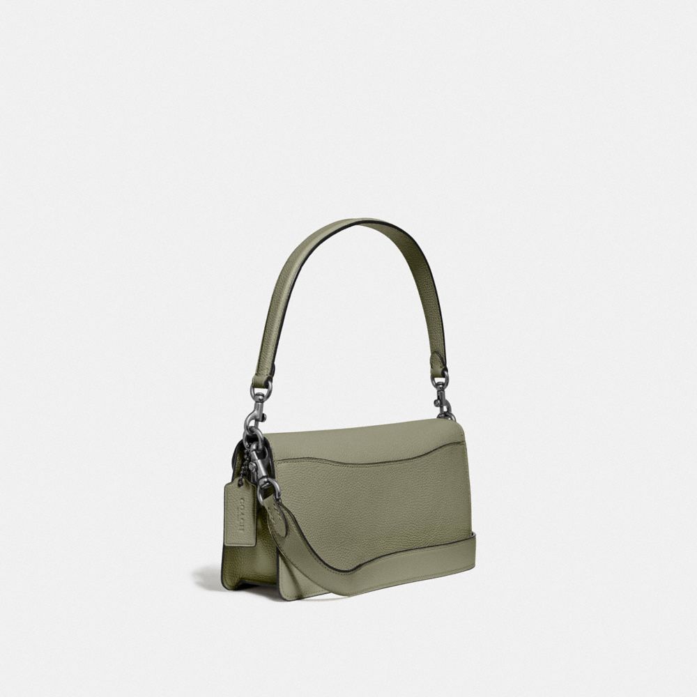 COACH®,TABBY SHOULDER BAG 26,Refined Pebble Leather,Medium,Pewter/Light Fern,Angle View