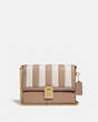 COACH®,HUTTON SHOULDER BAG WITH COLORBLOCK QUILTING,Leather,Small,Brass/Taupe Multi,Front View