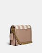 COACH®,HUTTON SHOULDER BAG WITH COLORBLOCK QUILTING,Leather,Small,Brass/Taupe Multi,Angle View