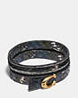 COACH®,SIGNATURE BRACELET IN SNAKESKIN,Leather/Exotic,GD/Black Multi,Front View