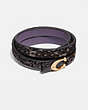 COACH®,SIGNATURE BRACELET IN SNAKESKIN,Leather/Exotic,GD/GREY MULTI,Front View