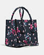 COACH®,CASHIN CARRY TOTE 14 WITH BLOCKED FLORAL PRINT,Leather,Mini,Brass/Multi,Angle View