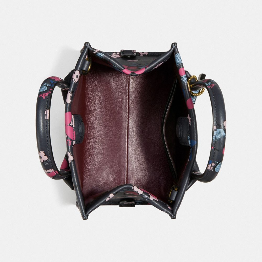 COACH®,Cashin Carry Tote 14 With Blocked Floral Print,,Inside View,Top View