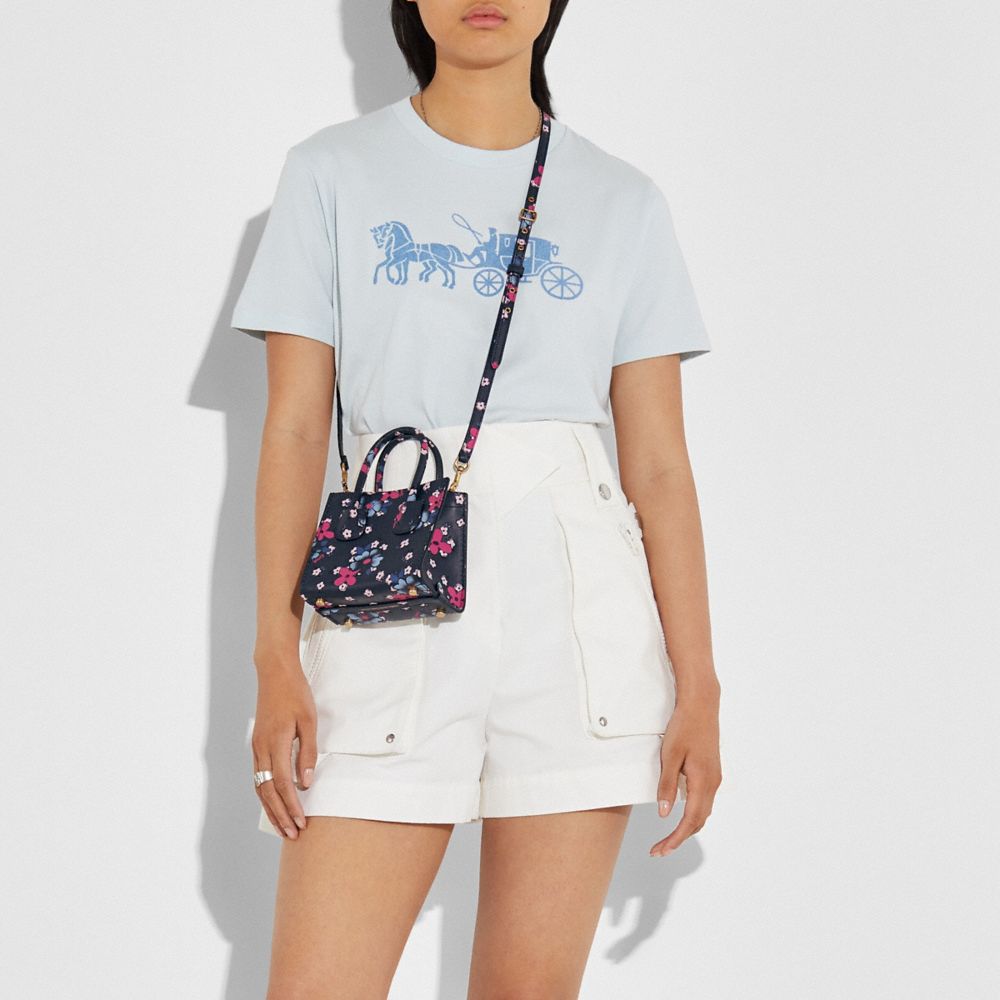 COACH®,Cashin Carry Tote 14 With Blocked Floral Print,,Detail View