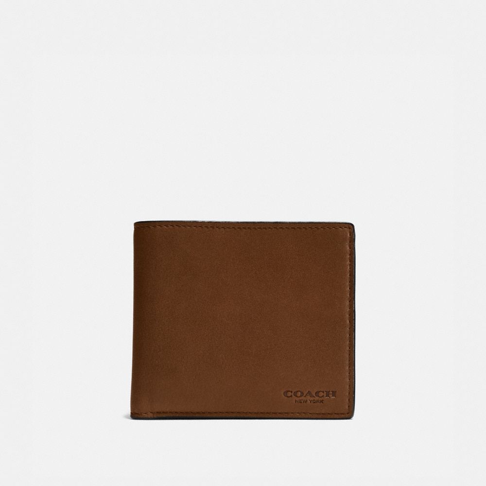 COACH®,COIN WALLET,Leather,Dark Saddle,Front View