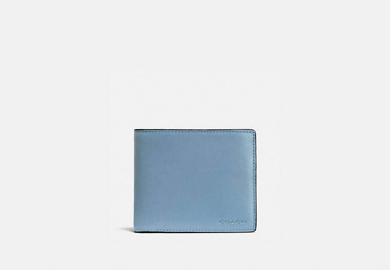 COACH®,3-IN-1 WALLET,Smooth Leather,CORNFLOWER,Front View