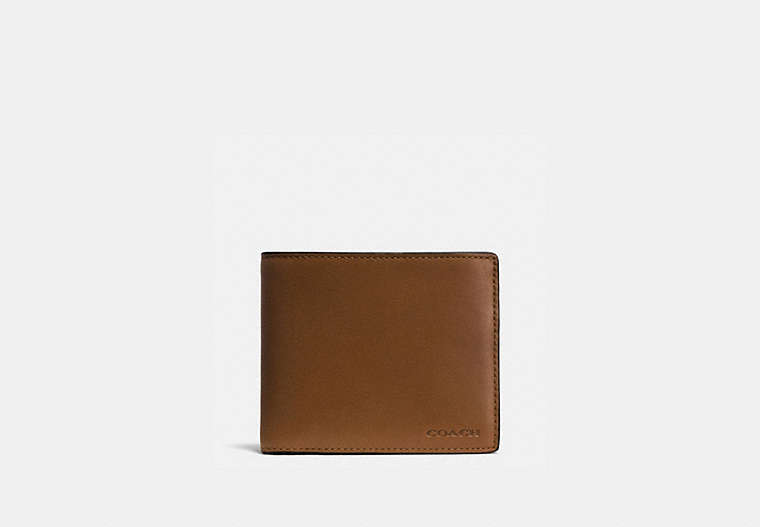 COACH®,3-IN-1 WALLET,Smooth Leather,Dark Saddle,Front View