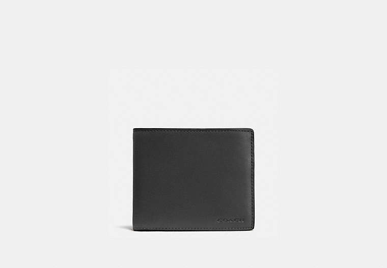 COACH®,3-IN-1 WALLET,Smooth Leather,GRAPHITE,Front View