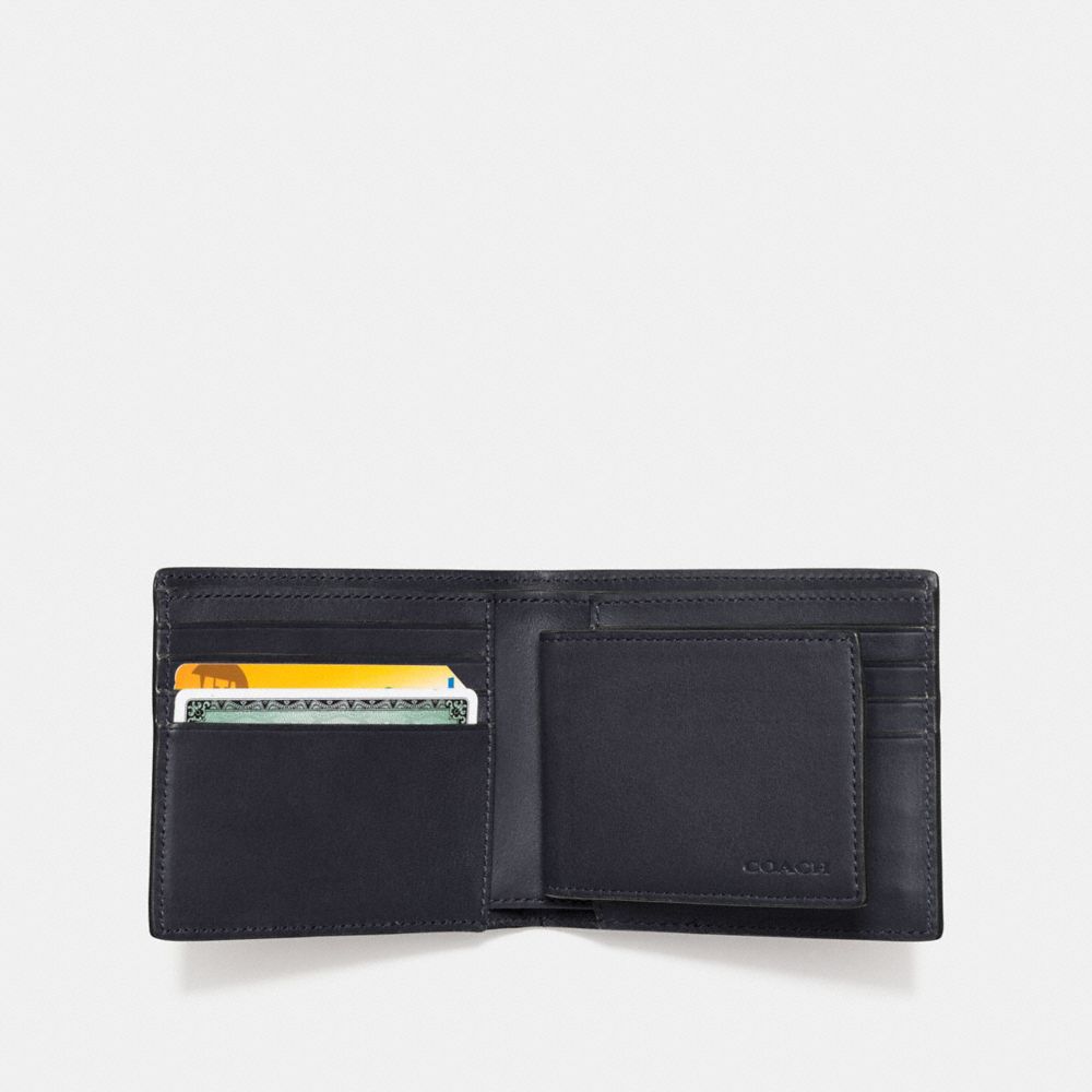 COACH®,3-IN-1 WALLET,Smooth Leather,Midnight,Inside View,Top View