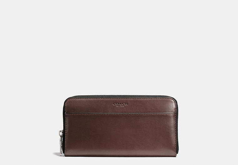 COACH®,ACCORDION WALLET,Leather,Mahogany brown,Front View