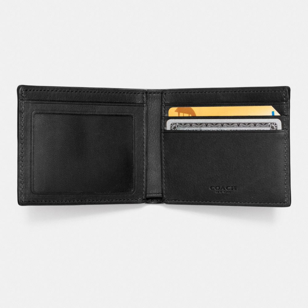 COACH®,SLIM BILLFOLD ID WALLET,Smooth Leather,SURPLUS,Inside View,Top View