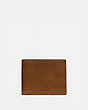 COACH®,SLIM BILLFOLD ID WALLET,Smooth Leather,Dark Saddle,Front View