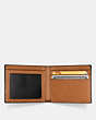 COACH®,SLIM BILLFOLD ID WALLET,Smooth Leather,Mahogany brown,Inside View,Top View