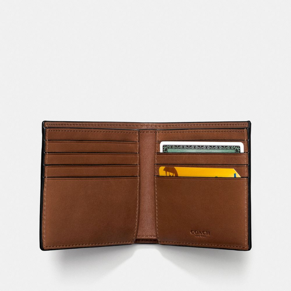 COACH®,Double Billfold Wallet In Sport Calf Leather,,Inside View,Top View
