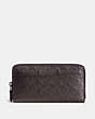 COACH®,ACCORDION WALLET IN SIGNATURE LEATHER,Leather,Mahogany brown,Front View