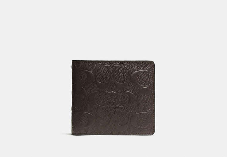 COACH®,COIN WALLET,Leather,Mahogany brown,Front View