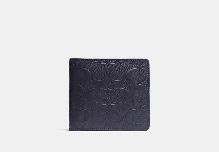 COACH®,COIN WALLET,Leather,Midnight,Front View