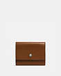 COACH®,COIN CASE,Sport calf leather,Dark Saddle,Front View