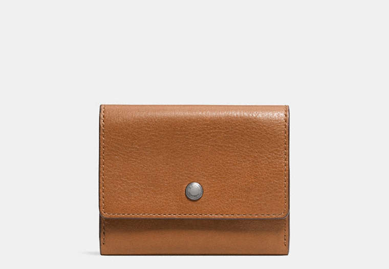 COACH®,COIN CASE,Sport calf leather,Saddle,Front View