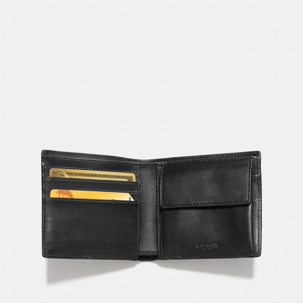 COACH®,COIN WALLET IN SIGNATURE CANVAS,Coated Canvas,Charcoal,Inside View,Top View