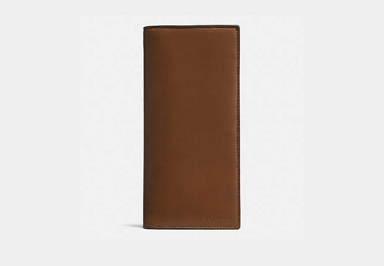 COACH®,BREAST POCKET WALLET,Leather,Dark Saddle,Front View