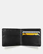 COACH®,SLIM BILLFOLD WALLET,Signature Calf Leather,Black,Inside View,Top View