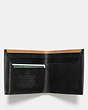 COACH®,MODERN BILLFOLD WALLET,Leather,BLACK/LIGHT SADDLE,Inside View,Top View