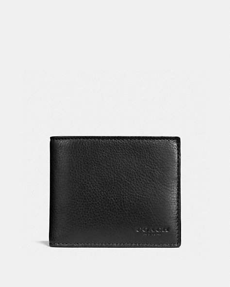 COACH®,3 IN 1 WALLET,Leather,Mini,Black,Front View