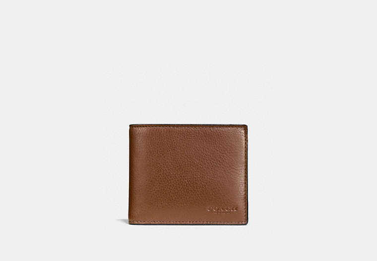 COACH®,3-IN-1 WALLET,Leather,Dark Saddle,Front View