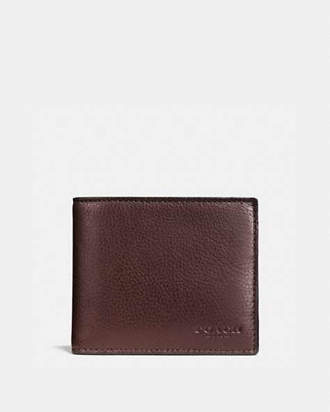 COACH®,3-IN-1 WALLET,Leather,Mahogany Brown,Front View