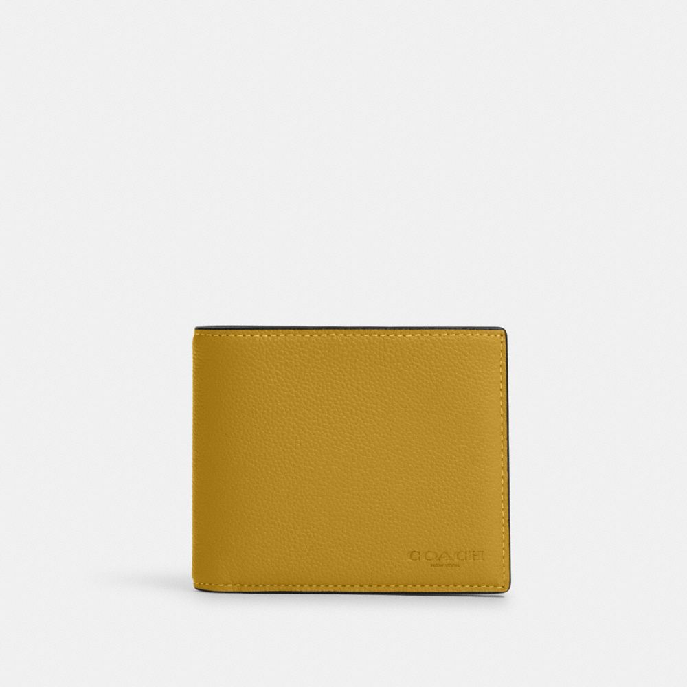COACH®,3 IN 1 WALLET,Leather,Mini,Gunmetal/Flax,Front View