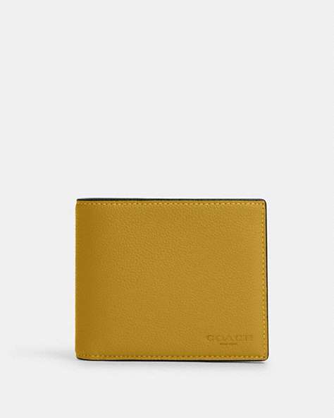 COACH®,3 IN 1 WALLET,Leather,Mini,Gunmetal/Flax,Front View